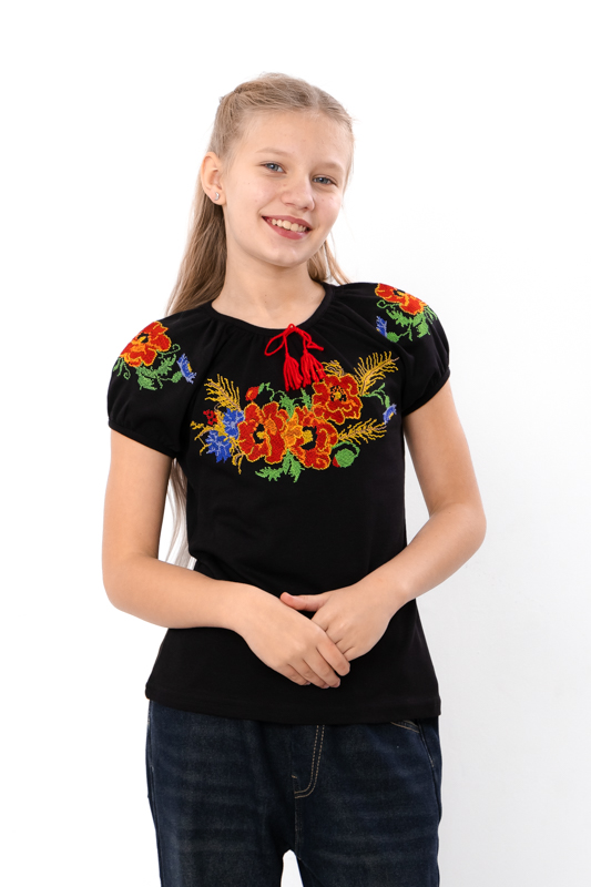 Вишиванка для дівчаток  з коротким рукавом